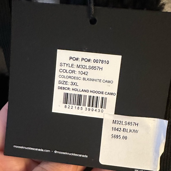 Moose Knuckles Black and White Patterned Bomber Jacket - Picture 4 of 4